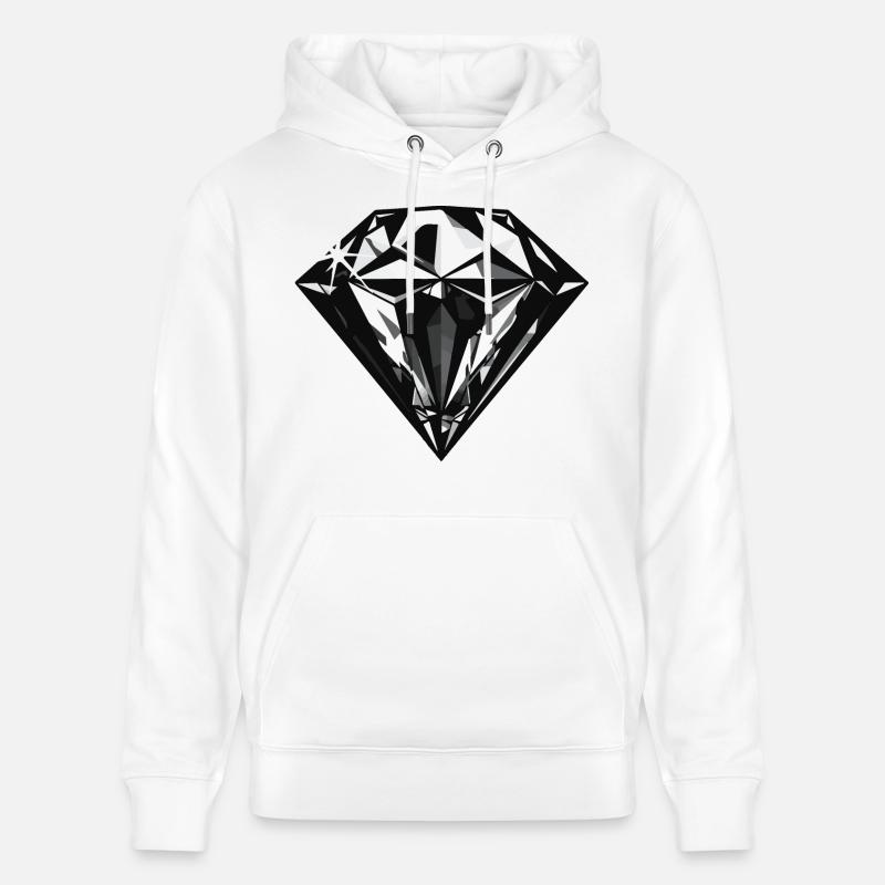 Symbole de bijou en diamant - Sweat à capuche bio CRUISER Stanley/Stella Unisexe - blanc