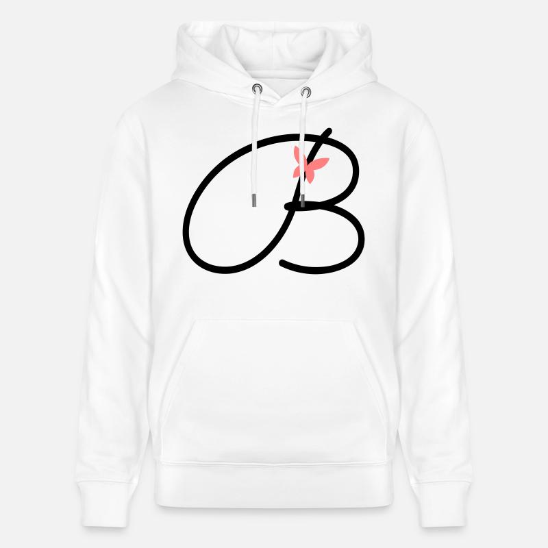 Buchstabe B Anfangsbuchstabe Schmetterling - Stanley/Stella Unisex Bio-Hoodie CRUISER  - Weiß