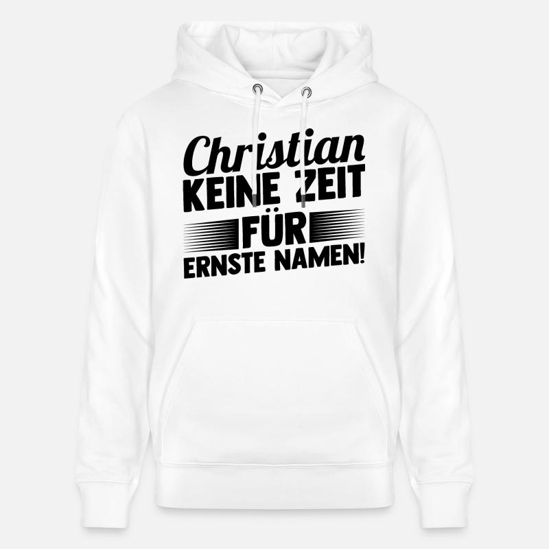 Prénom Chris Christian - Sweat à capuche bio CRUISER Stanley/Stella Unisexe - blanc