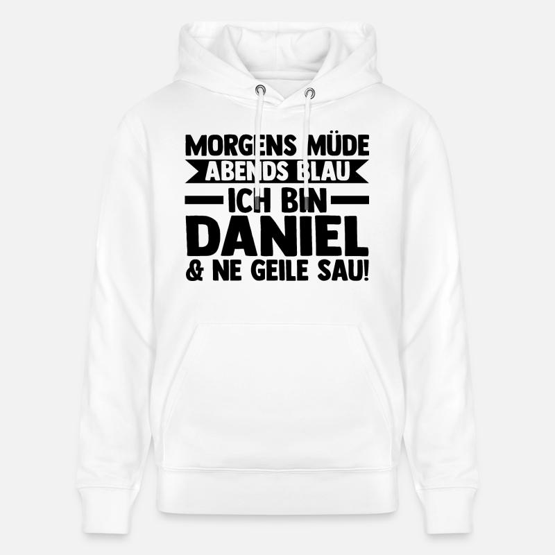 Prénom Daniel - Sweat à capuche bio CRUISER Stanley/Stella Unisexe - blanc