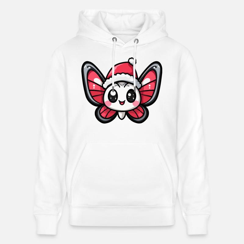 Papillon Noël Mignon - Sweat à capuche bio CRUISER Stanley/Stella Unisexe - blanc