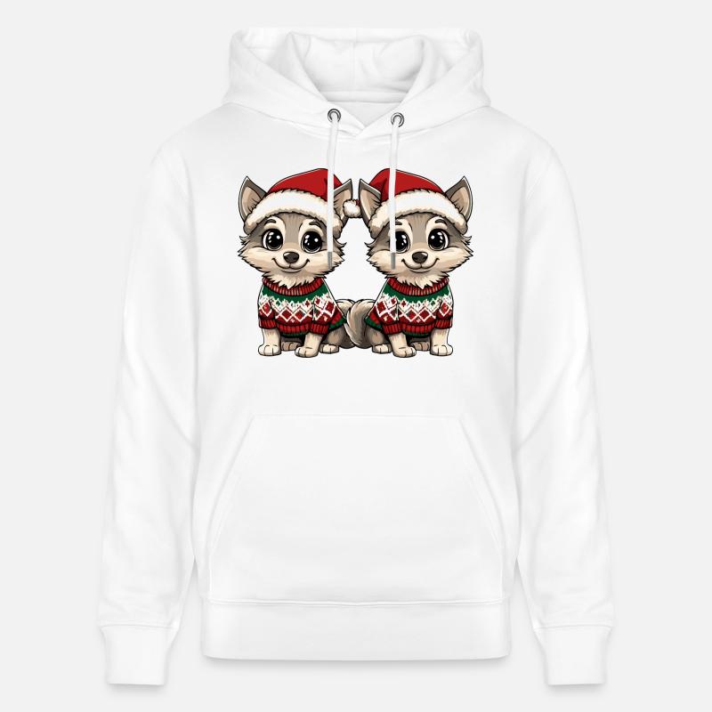 L’équipe de Noël du loup - Sweat à capuche bio CRUISER Stanley/Stella Unisexe - blanc