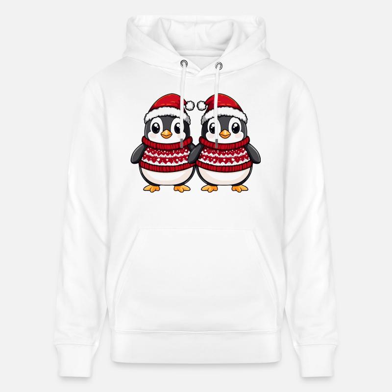 L’équipe de Noël Penguin - Sweat à capuche bio CRUISER Stanley/Stella Unisexe - blanc