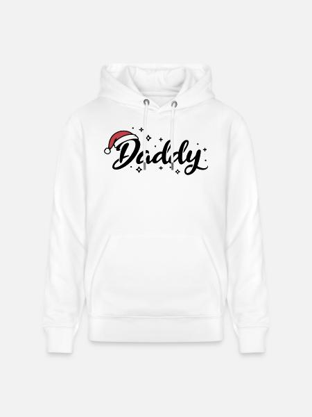 Santa Hat Daddy Dad - Stanley/Stella CRUISER Unisex Organic Hoodie - white