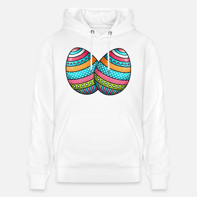 Oeuf Oeuf de Pâques 2 - Sweat à capuche bio CRUISER Stanley/Stella Unisexe - blanc