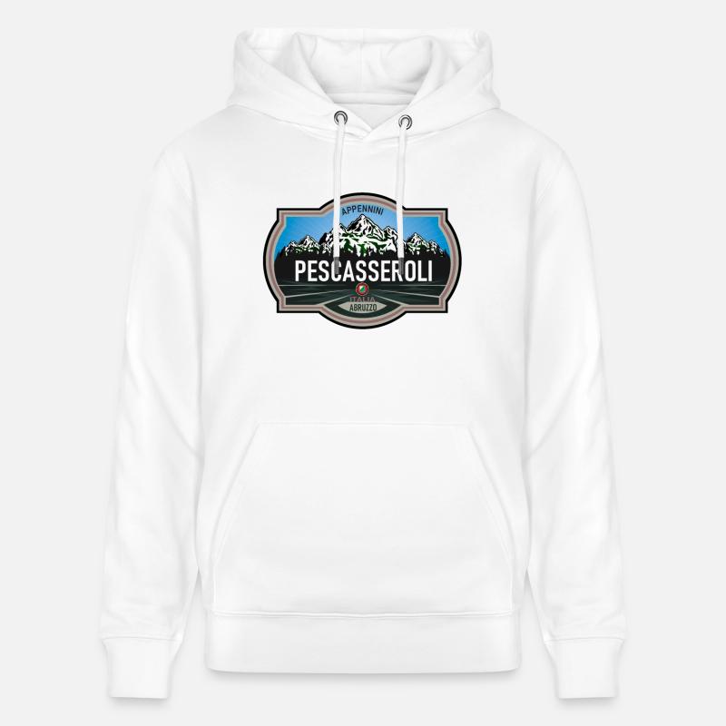 Pescasseroli Abruzzes - Sweat à capuche bio CRUISER Stanley/Stella Unisexe - blanc