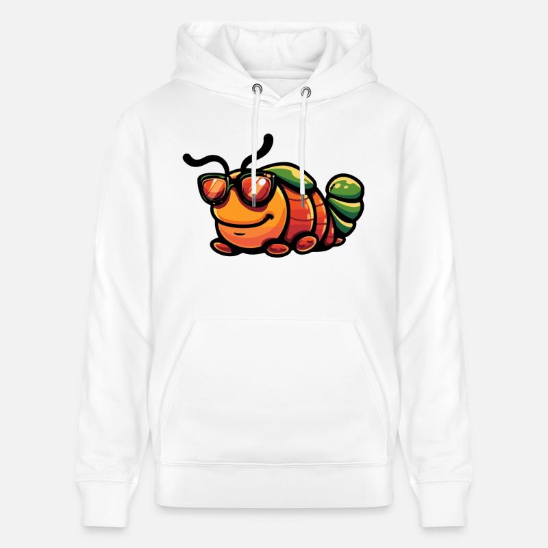 Bande dessinée Worm Cool - Sweat à capuche bio CRUISER Stanley/Stella Unisexe - blanc