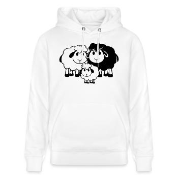 Family Sheep 3 Daddy Mom Parents Child Love Baby - Stanley/Stella CRUISER Unisex Organic Hoodie - white - Front - Alina (178cm) & Michal (187cm)