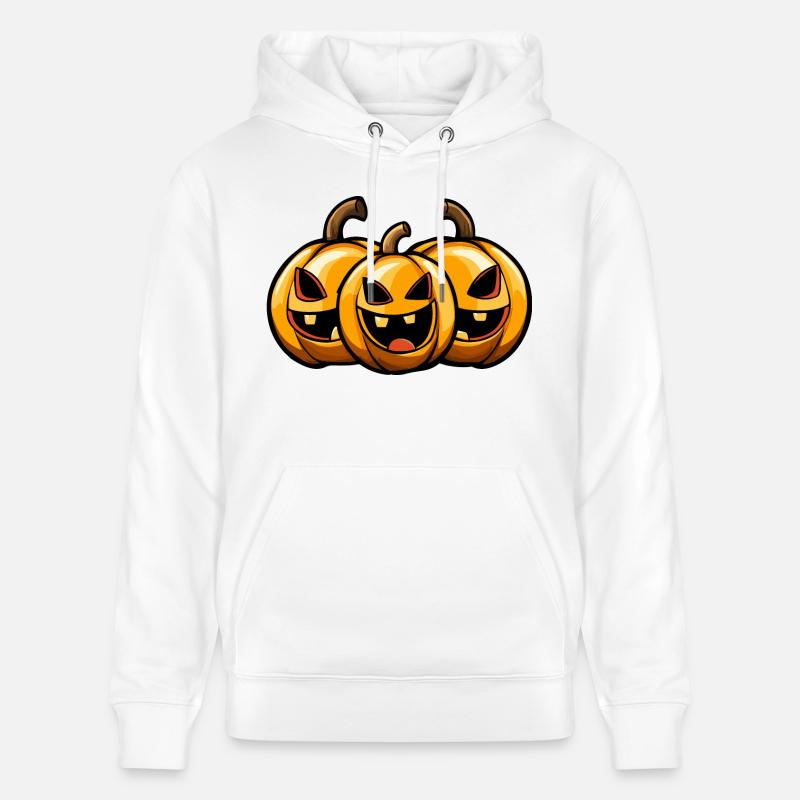 Citrouille Halloween - Sweat à capuche bio CRUISER Stanley/Stella Unisexe - blanc