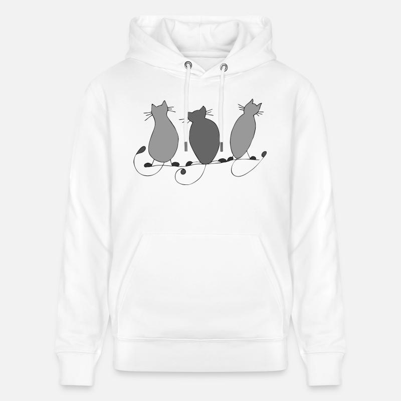 Chats - Sweat à capuche bio CRUISER Stanley/Stella Unisexe - blanc