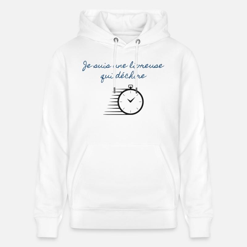 Ich bin ein rockiges Liefermädchen - Stanley/Stella Unisex Bio-Hoodie CRUISER  - Weiß