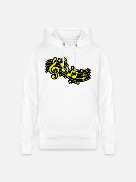 Music Notes Clef Music - Stanley/Stella CRUISER Unisex Organic Hoodie - white
