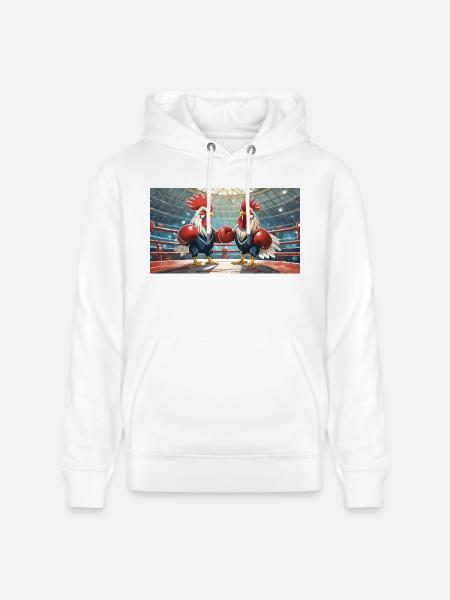 Pun ambiguous expression – Kampfhähne (gamecocks) - Stanley/Stella CRUISER Unisex Organic Hoodie - white