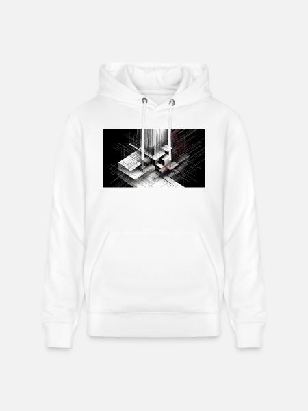 Abstract lines - Stanley/Stella CRUISER Unisex Organic Hoodie - white