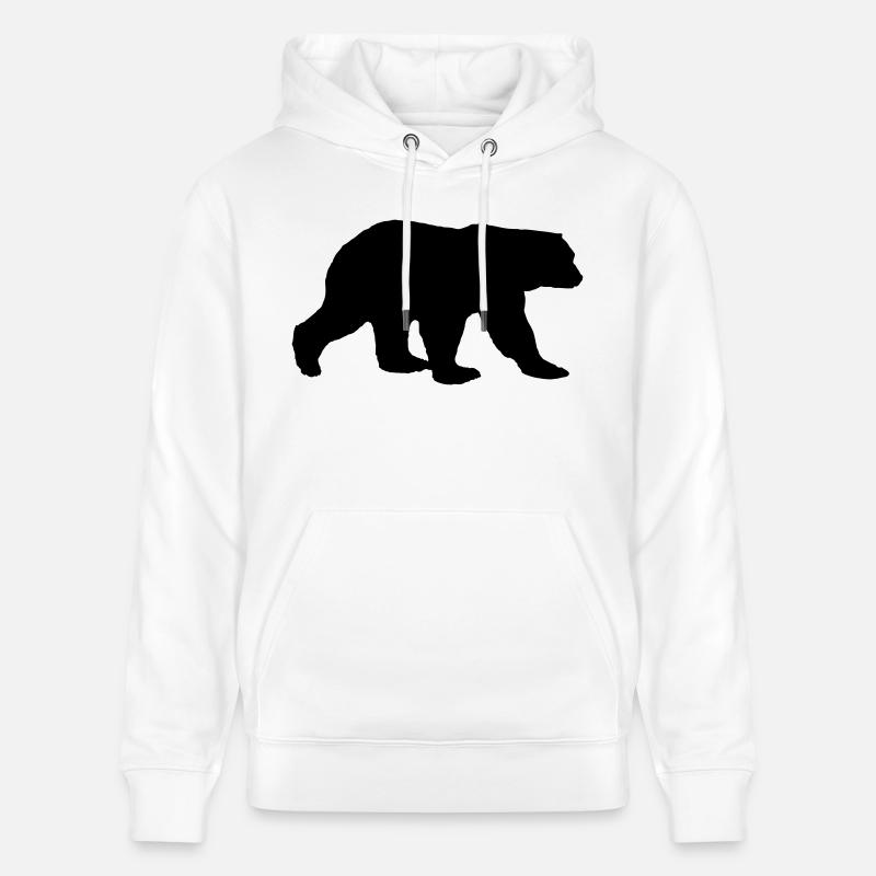 Silhouette d’ours - Sweat à capuche bio CRUISER Stanley/Stella Unisexe - blanc