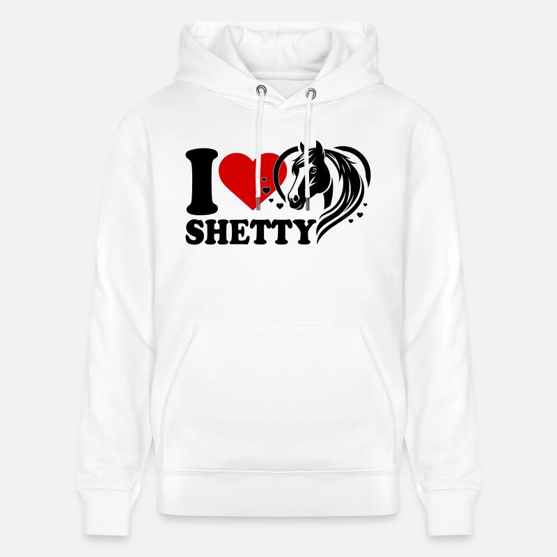 J’adore le cheval Shetty - Sweat à capuche bio CRUISER Stanley/Stella Unisexe - blanc