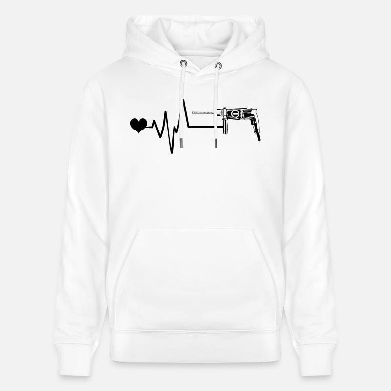 Perceuse Pulse Love - Sweat à capuche bio CRUISER Stanley/Stella Unisexe - blanc