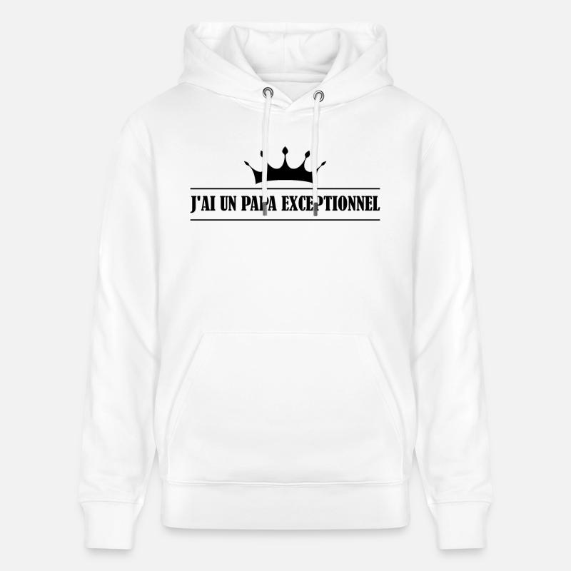 Papa exceptionnel - Sweat à capuche bio CRUISER Stanley/Stella Unisexe - blanc