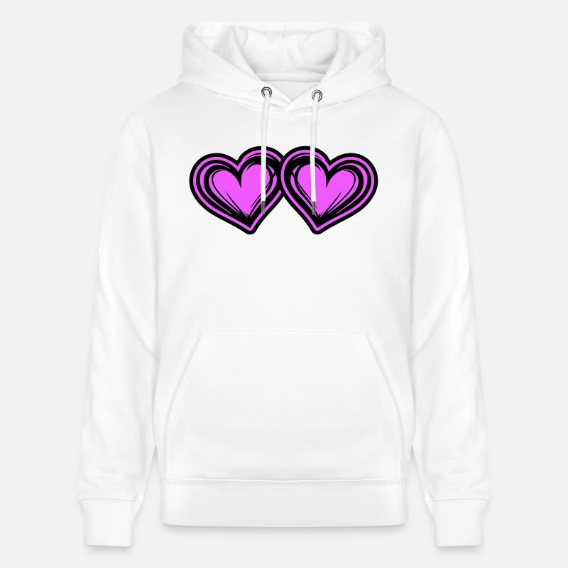 Herzen Symbol Ehe Liebe - Stanley/Stella Unisex Bio-Hoodie CRUISER  - Weiß