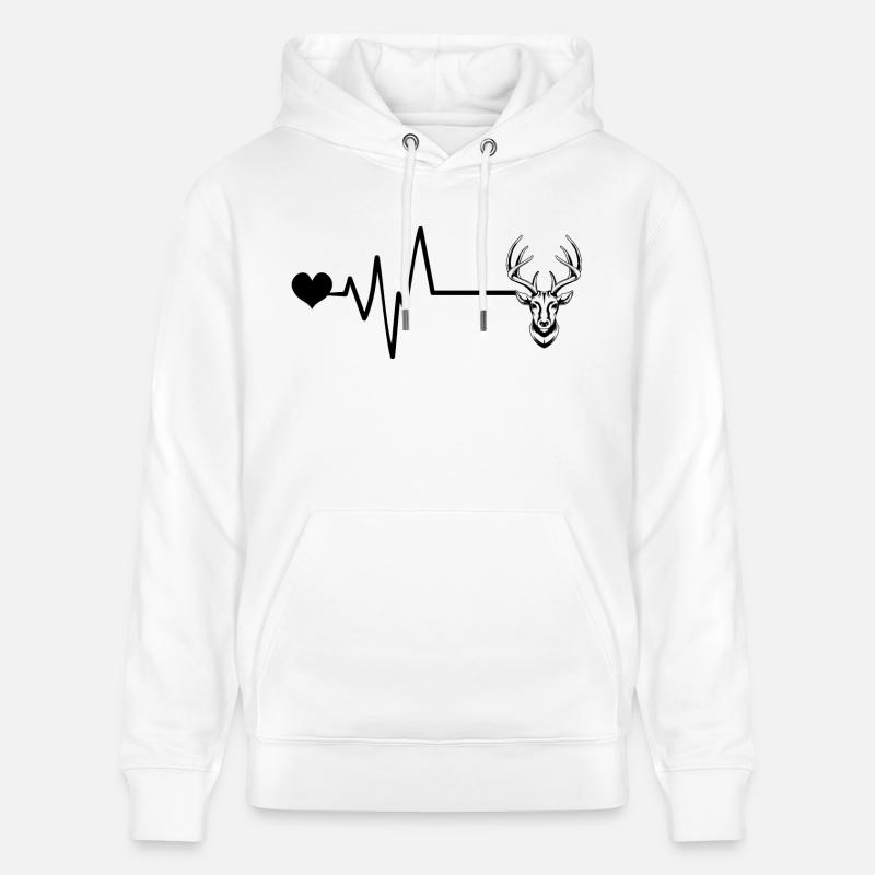 Cerf Cerf Pulsation Amour - Sweat à capuche bio CRUISER Stanley/Stella Unisexe - blanc