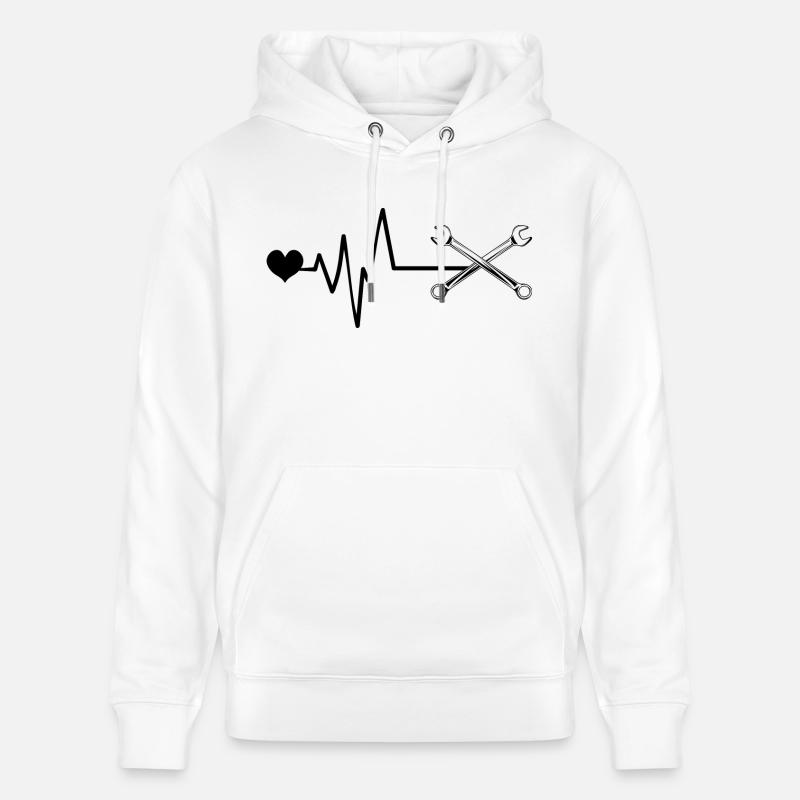 Clé à molette Pulse Love - Sweat à capuche bio CRUISER Stanley/Stella Unisexe - blanc