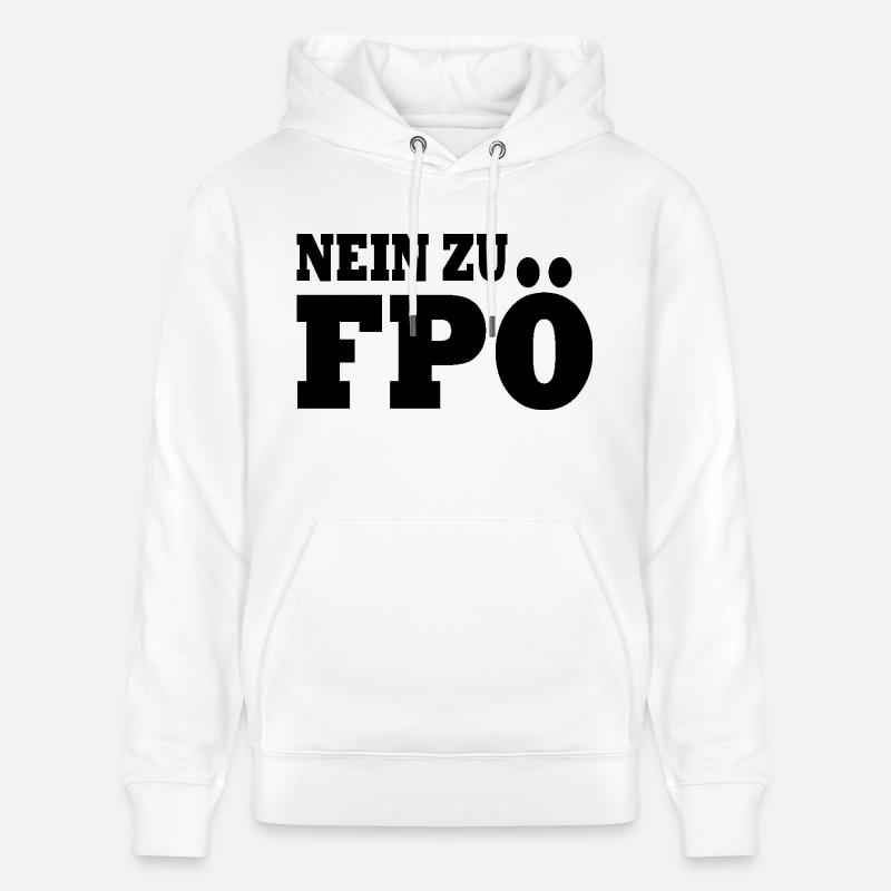 Non à fpö - Sweat à capuche bio CRUISER Stanley/Stella Unisexe - blanc