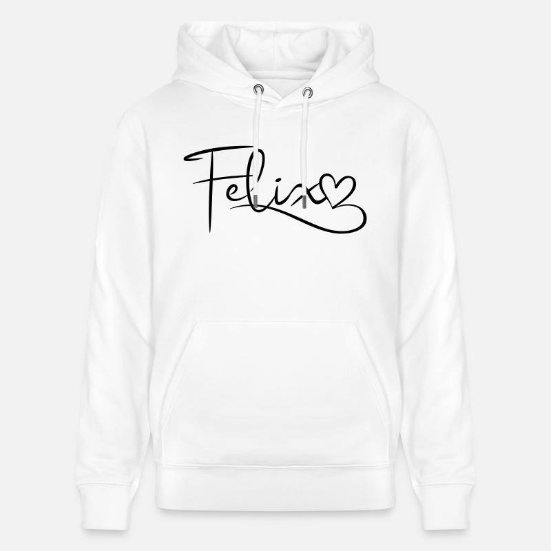 Felix, nom, prénom, déco - Sweat à capuche bio CRUISER Stanley/Stella Unisexe - blanc