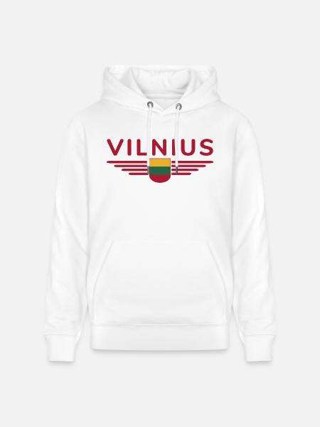 Vilnius T-Shirt – Stylish Statement - Stanley/Stella CRUISER Unisex Organic Hoodie - white
