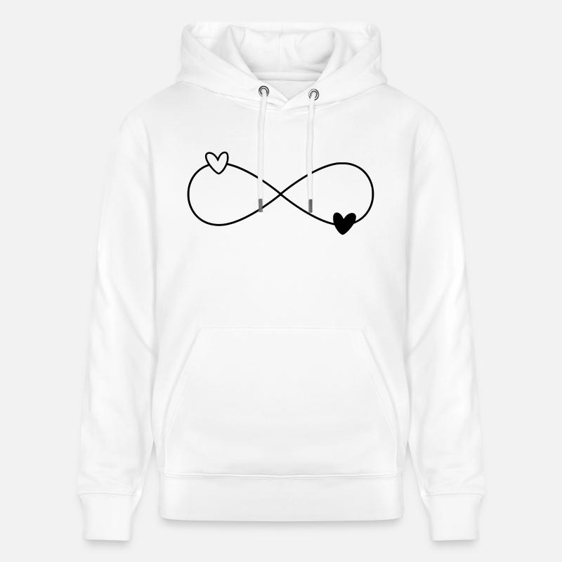 Infinity Coeurs Noir Blanc - Sweat à capuche bio CRUISER Stanley/Stella Unisexe - blanc