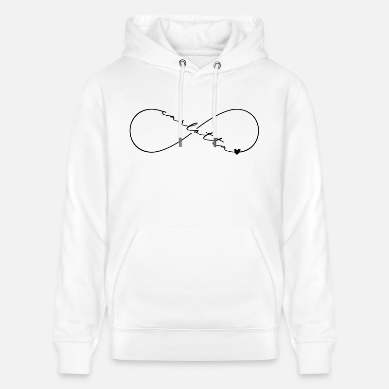 Carlotta Nom Symbole de l’Infini - Sweat à capuche bio CRUISER Stanley/Stella Unisexe - blanc