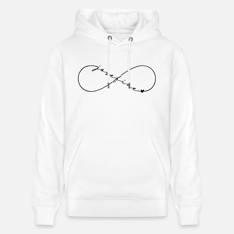 Nom Josefine Symbole de l’infini - Sweat à capuche bio CRUISER Stanley/Stella Unisexe - blanc