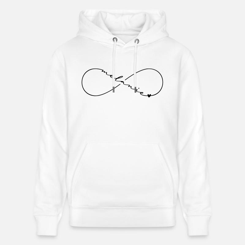 Melanie Name Symbole de l’infini - Sweat à capuche bio CRUISER Stanley/Stella Unisexe - blanc