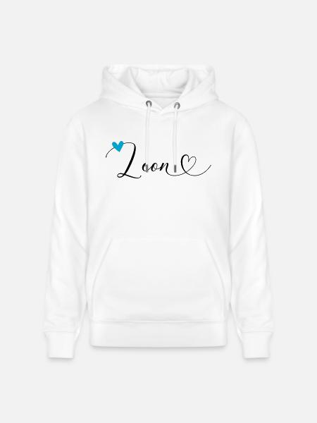 Leon Nom Prénom Calligraphie Coeur - Sweat à capuche bio CRUISER Stanley/Stella Unisexe - blanc