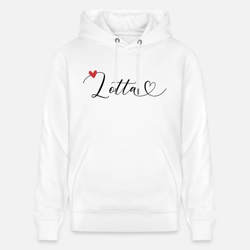 Lotta Nom Prénom Calligraphie coeur - Sweat à capuche bio CRUISER Stanley/Stella Unisexe - blanc