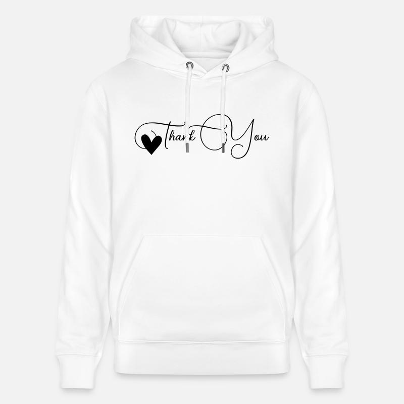 Merci Font Line - Sweat à capuche bio CRUISER Stanley/Stella Unisexe - blanc