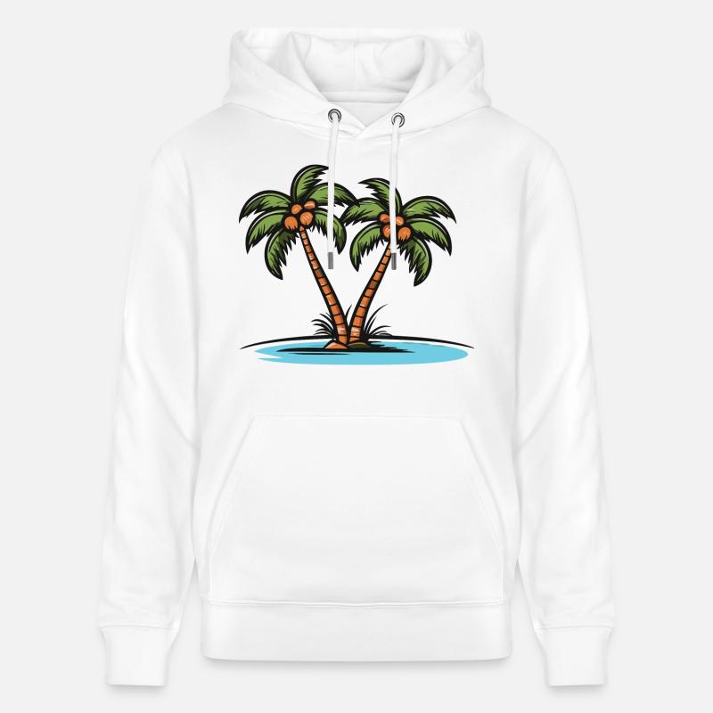 Vacances à Palm Island - Sweat à capuche bio CRUISER Stanley/Stella Unisexe - blanc