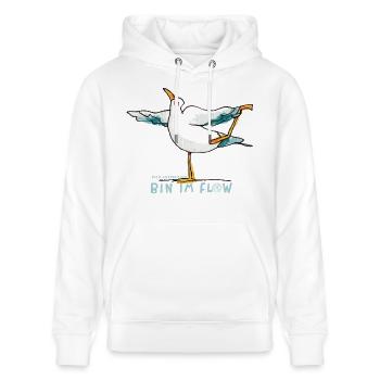 prinzenart / Yoga gulls / Dancer / In flow - Stanley/Stella CRUISER Unisex Organic Hoodie - white - Front - Alina (178cm) & Michal (187cm)