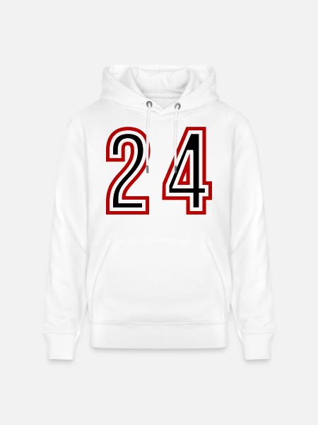 24 Number Years Jersey - Stanley/Stella CRUISER Unisex Organic Hoodie - white
