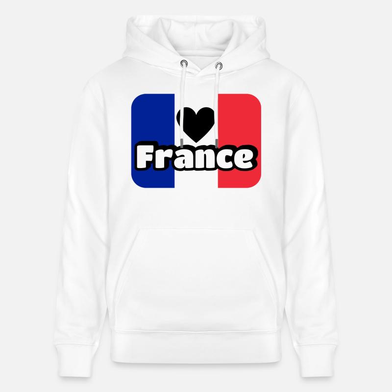 drapeau français bleu blanc rouge - Sweat à capuche bio CRUISER Stanley/Stella Unisexe - blanc