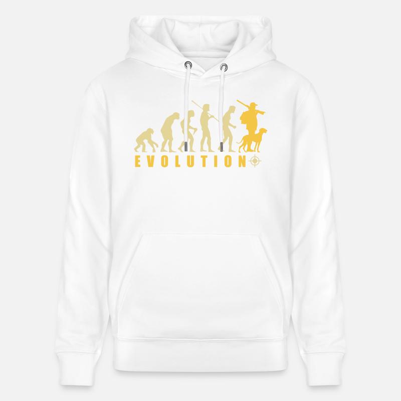 Evolution Hunter Lustiges Jagdgeschenk - Stanley/Stella Unisex Bio-Hoodie CRUISER  - Weiß