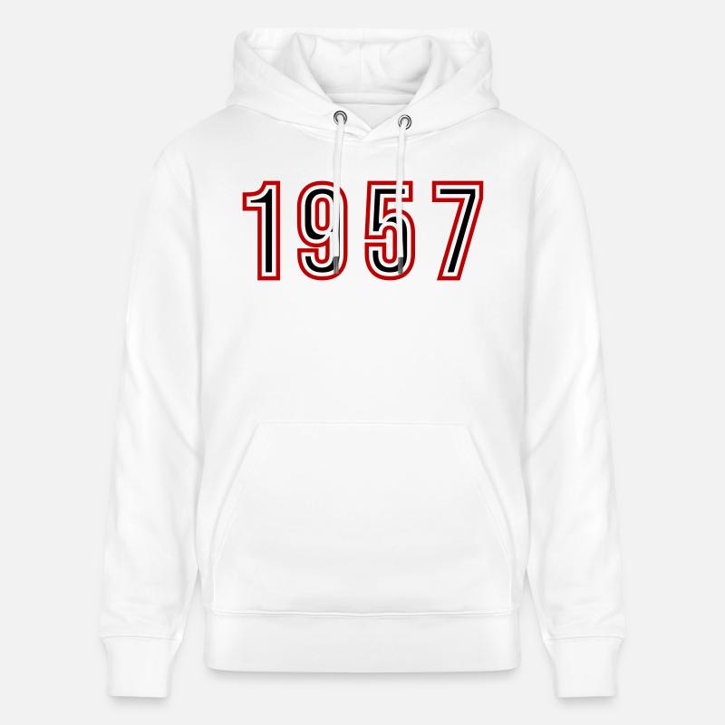 1957 Année Numéro - Sweat à capuche bio CRUISER Stanley/Stella Unisexe - blanc