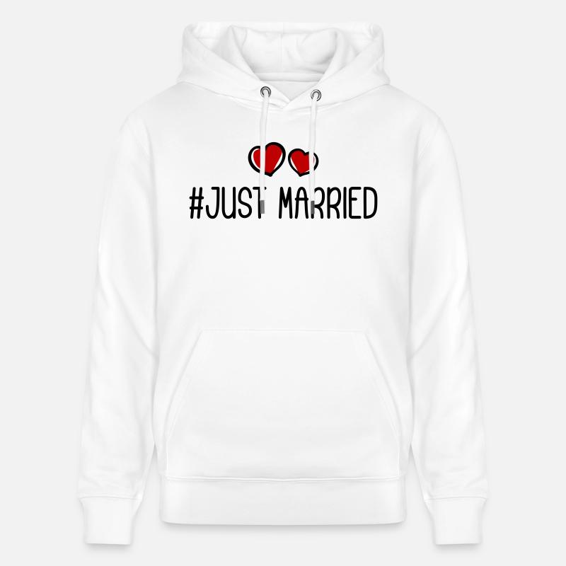 Coeur de mariage juste marié - Sweat à capuche bio CRUISER Stanley/Stella Unisexe - blanc