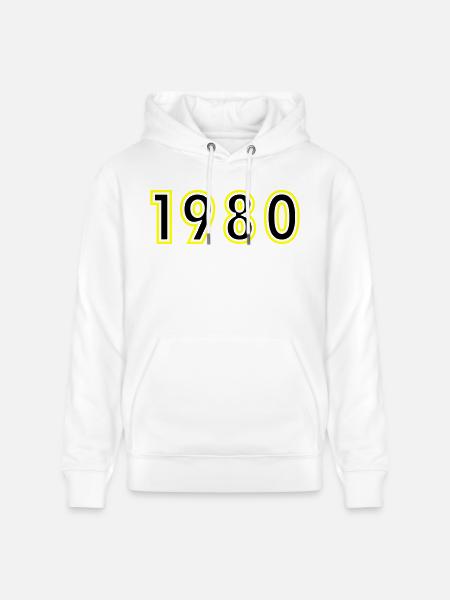 1980 Year Birthday - Stanley/Stella CRUISER Unisex Organic Hoodie - white