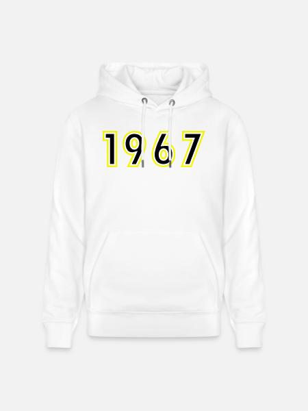 1967 Year Birthday - Stanley/Stella CRUISER Unisex Organic Hoodie - white