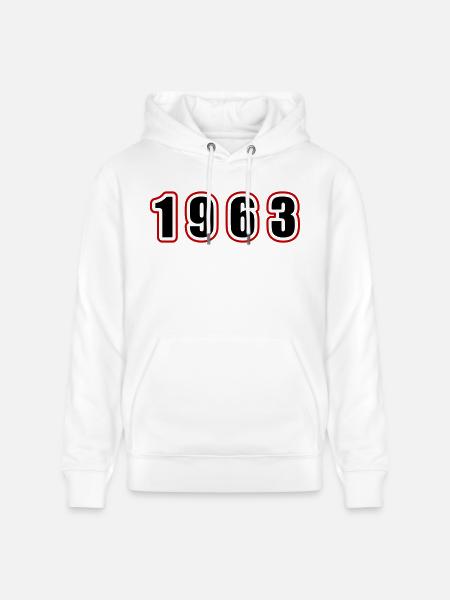 1963 Year Birthday - Stanley/Stella CRUISER Unisex Organic Hoodie - white