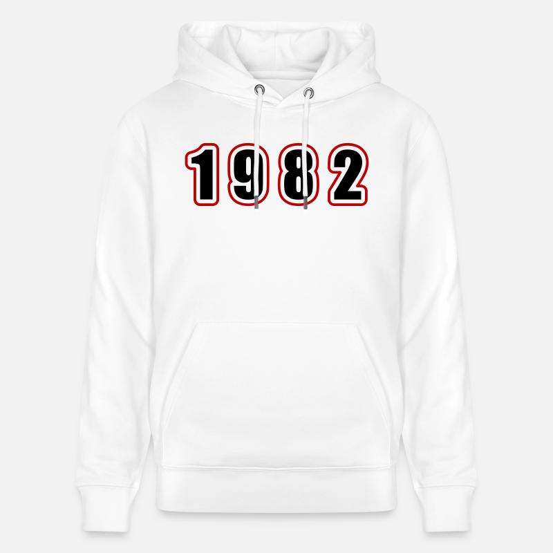 1982 Année Anniversaire - Sweat à capuche bio CRUISER Stanley/Stella Unisexe - blanc