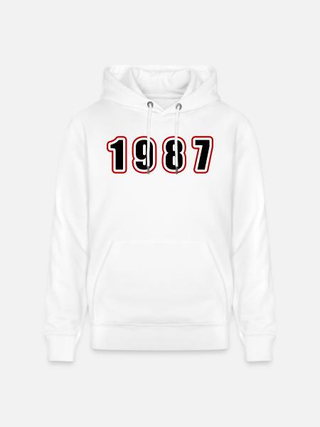 1987 Year Birthday - Stanley/Stella CRUISER Unisex Organic Hoodie - white