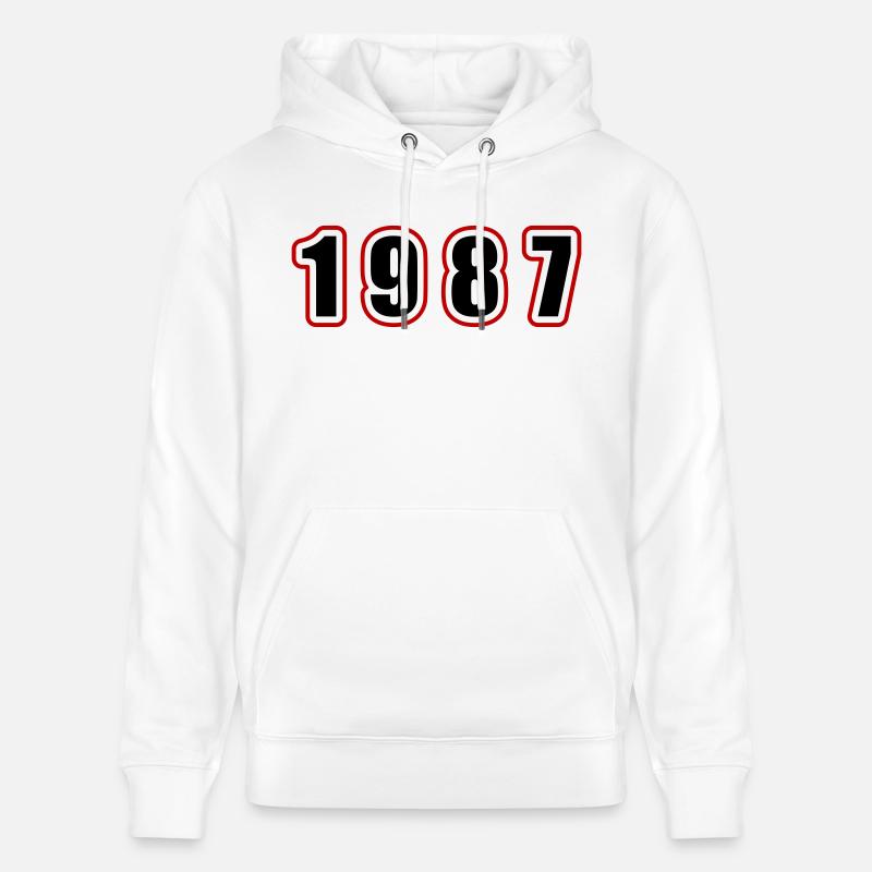 1987 Année Anniversaire - Sweat à capuche bio CRUISER Stanley/Stella Unisexe - blanc