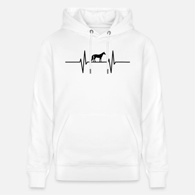 Battement de cœur avec cheval - Sweat à capuche bio CRUISER Stanley/Stella Unisexe - blanc