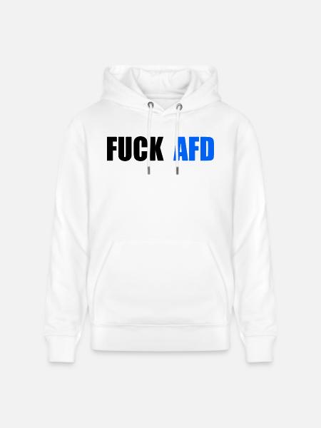 Fuck afd - Stanley/Stella CRUISER Unisex Organic Hoodie - white